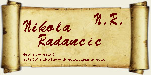 Nikola Radančić vizit kartica